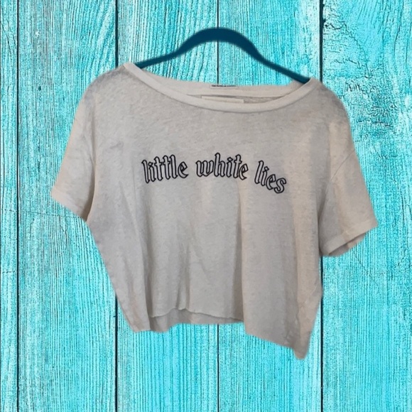 MOTHER Tops - MOTHER Denim Cropped Little White Lies Tee